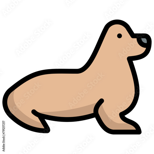 seal icon illustration design with outline