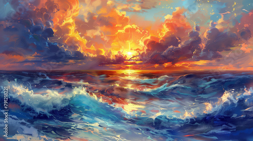 beautiful sunset in the sea  © Ali