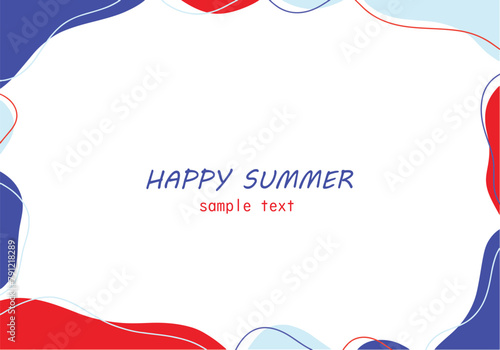 マリンカラーの幾何学フレーム