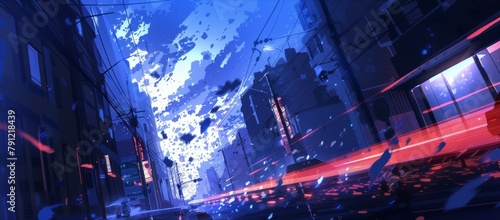 Breathtaking Anime Landscape in Dramatic Perspective