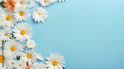 White daisy background banner border #791219468