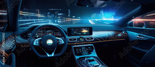 futuristic vehicle and graphical user interface © WaniArt