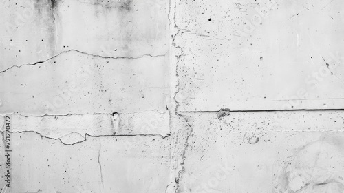 A picture showing a white cement wall with some marks and a subtle black shadow outline