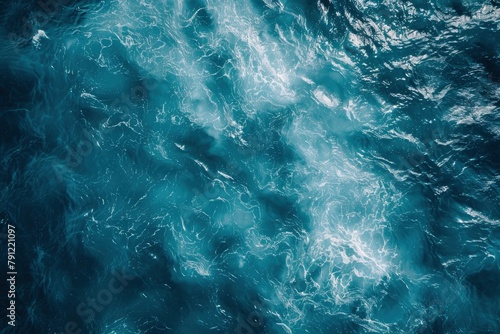 sea from drone. Ocean (water) Surface. water texture. Sea surface aerial view - generative ai photo