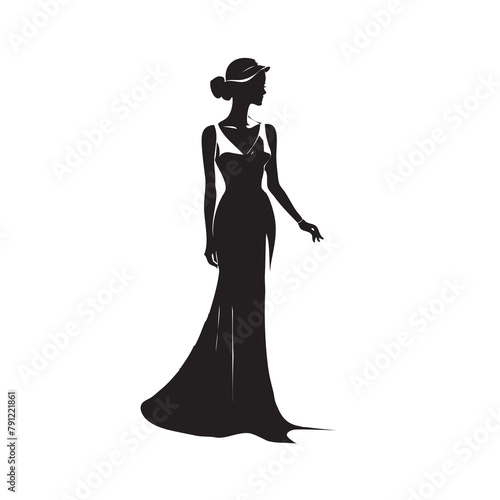 Woman in a long evening dress