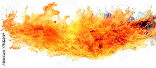 Fire flames isolated on white background