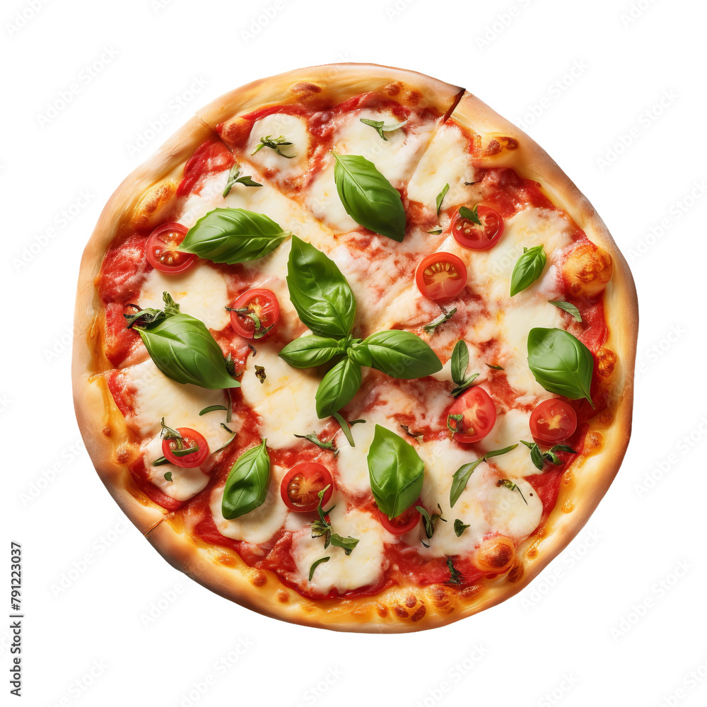 Delicious Margherita Pizza Isolated On White Background Delicious Margherita Pizza Isolated On White Background