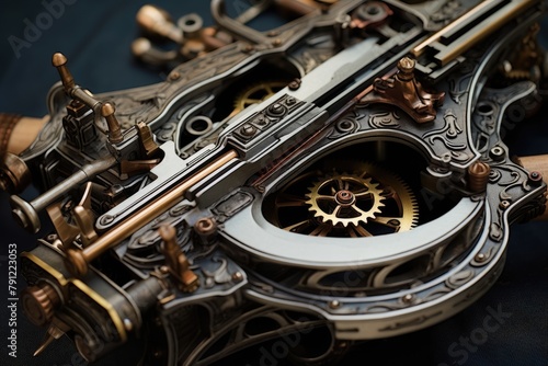 Crossbow Mechanism: Zoom in on the intricate mechanisms of a crossbow. © OhmArt
