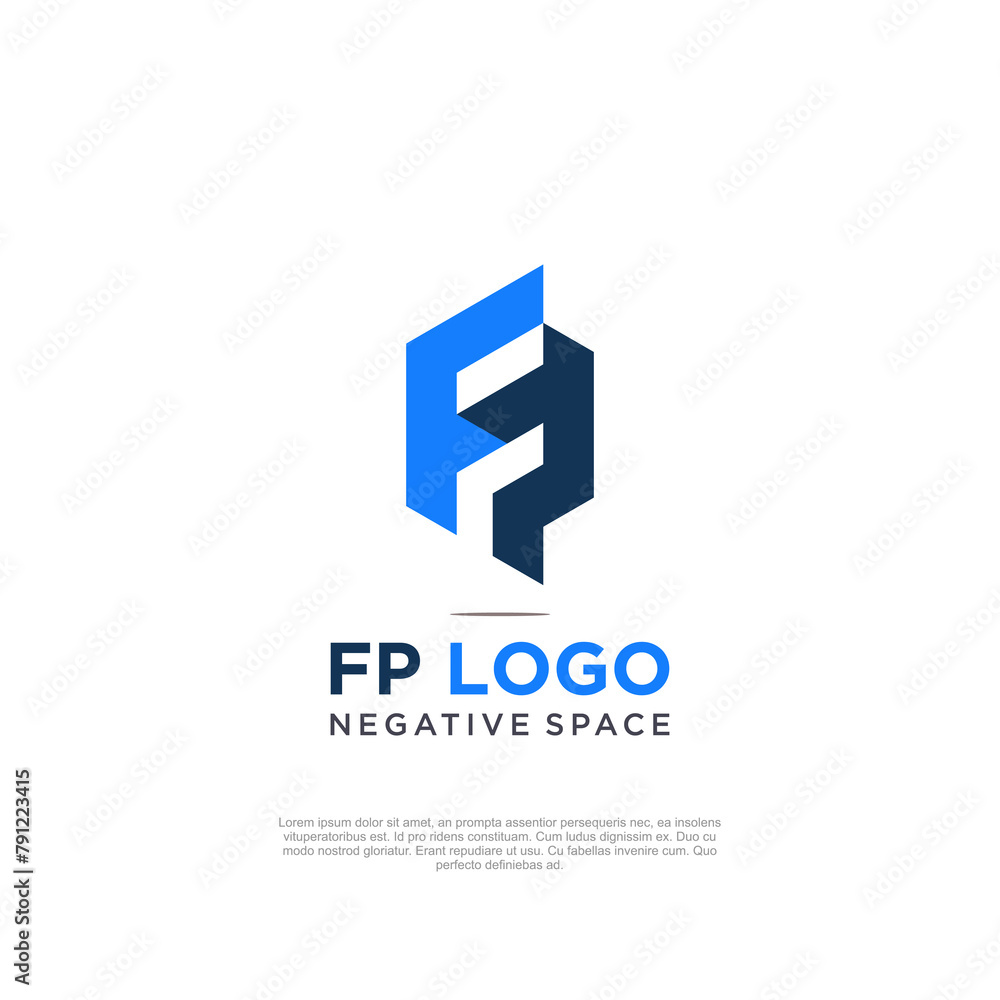 f p negative space logo design inspiration