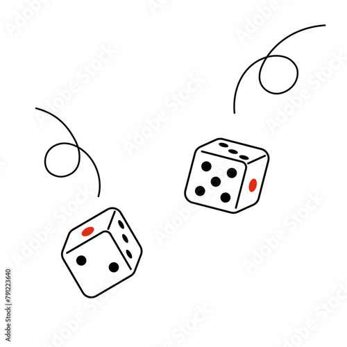 サイコロを転がすイラスト
