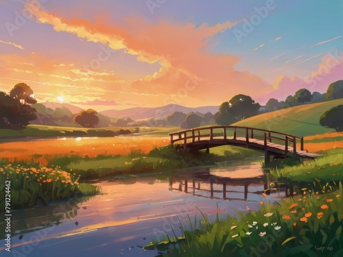 scenery in country side in summer