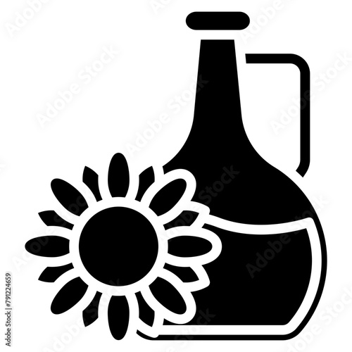 Sunflower Oil glyph icon, use for modern concept, UI or UX kit, app and web development.