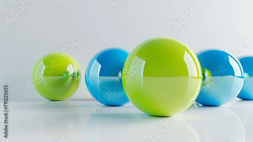 AI art, fluorescent lime green and blue sphere