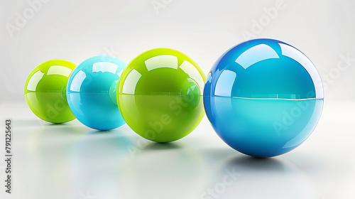 AI art, fluorescent lime green and blue sphere