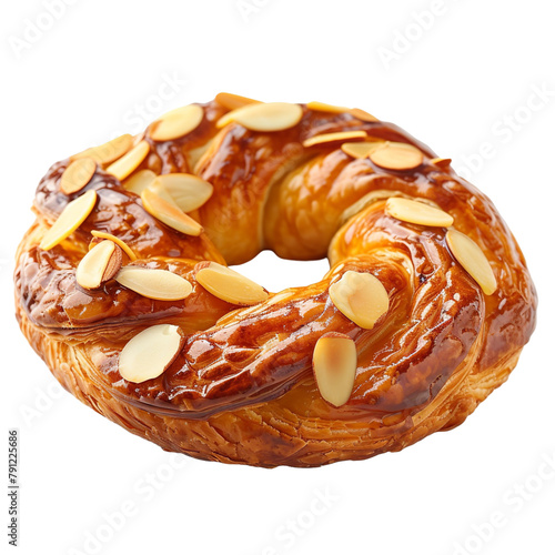 Tasty Mhanncha aux Noisettes coiled pastry Isolated On White Background photo