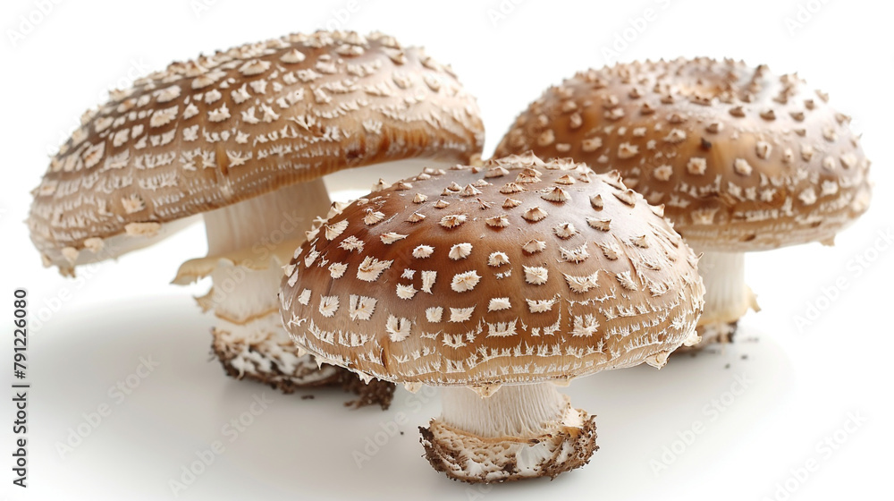 shiitake mushroom type white background