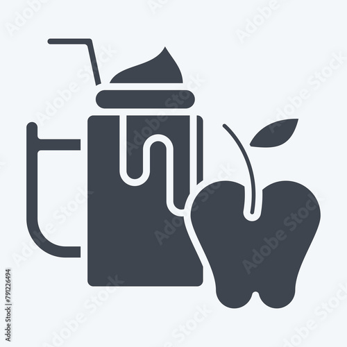 Icon Apple. related to Healthy Food symbol. glyph style. simple design illustration