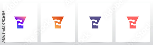 Circle Curve Nodes Swoosh Letter Initial Logo Design Y