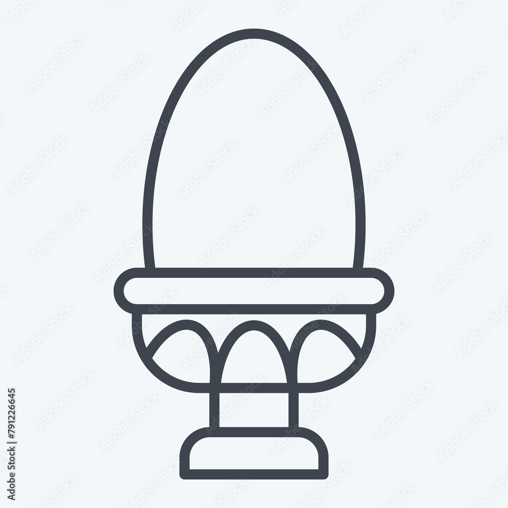 Icon Boiled Egg. related to Healthy Food symbol. line style. simple design illustration Icon Boiled Egg. related to Healthy Food symbol. line style. simple design illustration