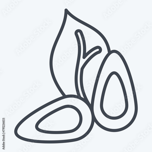 Icon Almond. related to Healthy Food symbol. line style. simple design illustration