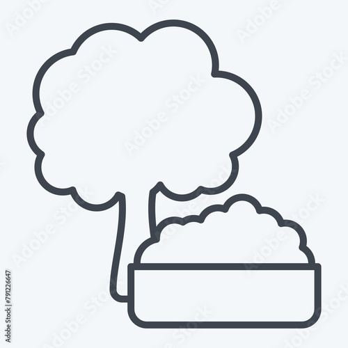 Icon Broccoli. related to Healthy Food symbol. line style. simple design illustration