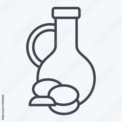 Icon Olive Oil. related to Healthy Food symbol. line style. simple design illustration photo