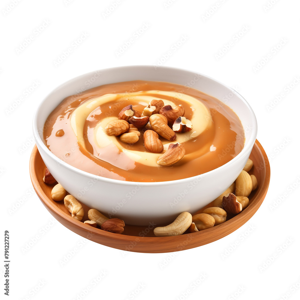 Tasty Mixed Nut Sauce Isolated On White Background Tasty Mixed Nut Sauce Isolated On White Background