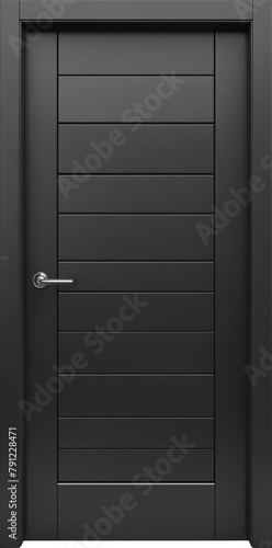 Modern black door with metallic handle