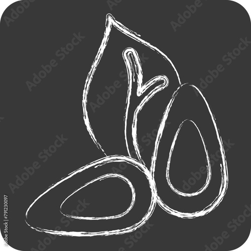 Icon Almond. related to Healthy Food symbol. chalk Style. simple design illustration