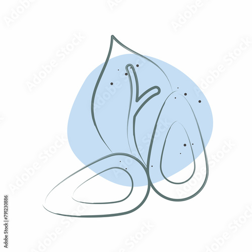 Icon Almond. related to Healthy Food symbol. Color Spot Style. simple design illustration