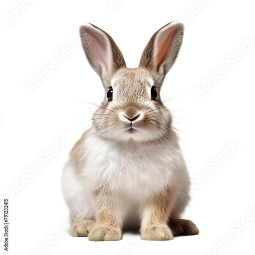 Beautiful Moon Rabbit Isolated On White Background