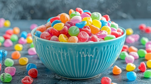 A bowl filled with assorted candies photo