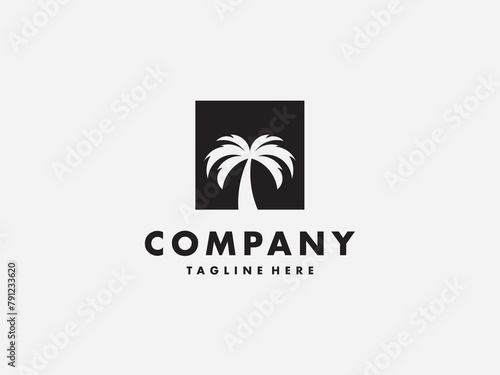 palm logo design template elements 