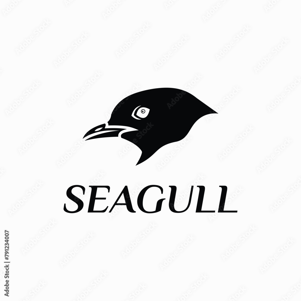 seagull head silhouette logo design vector seagull head silhouette logo design vector