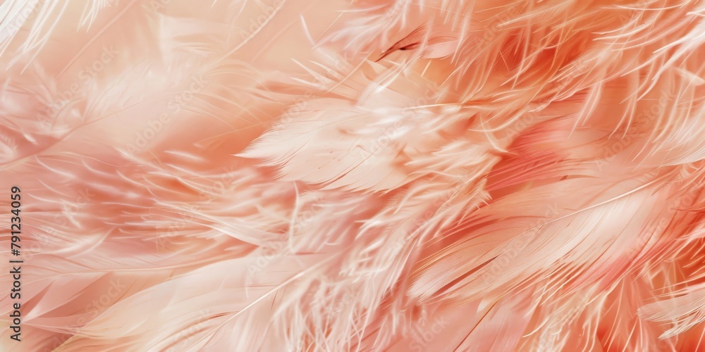 fluffy feather, soft watercolor close up textures, peach fuzz pastel tones, vintage banner