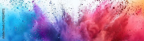 Colored powder explosion on gradient background, Abstract clouds of colorful smoke. Design,powder clouds texture. Abstract effect of color mist or smog with glitter particles. 
