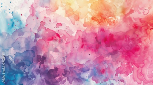 Vibrant splashes of watercolor, seamlessly blended into a dynamic background, reminiscent of 1970s art styles