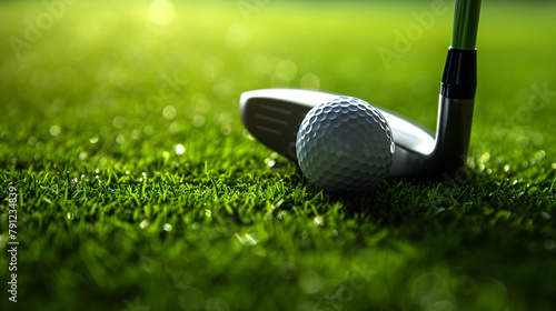 Golf Club and Ball on Grass