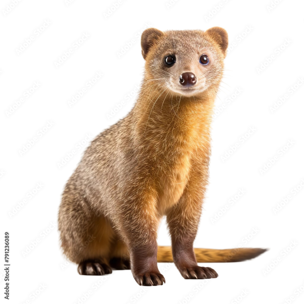 Amazing Mystic Mongoose Isolated On White Background Amazing Mystic Mongoose Isolated On White Background