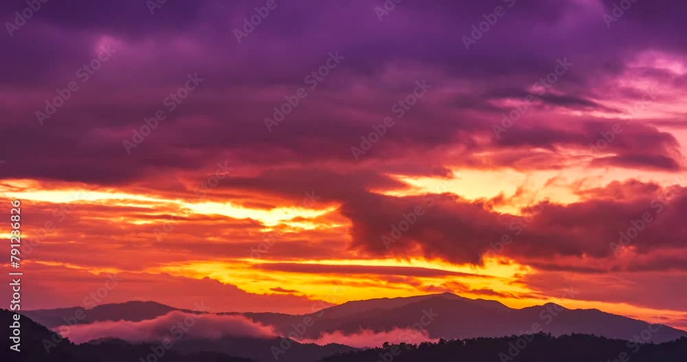 Timelapse Sunset mountain Violet purple sky beautiful landscape mist, dusk golden time dramatic sky. Time lapse Beautiful landscape motion high mountain ridge mist panning panorama scenery purple sky Timelapse Sunset mountain Violet purple sky beautiful landscape mist, dusk golden time dramatic sky. Time lapse Beautiful landscape motion high mountain ridge mist panning panorama scenery purple sky