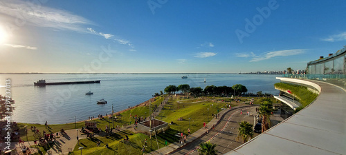 view of the river with boats - Pontal Porto Alegre, Brazil. photo