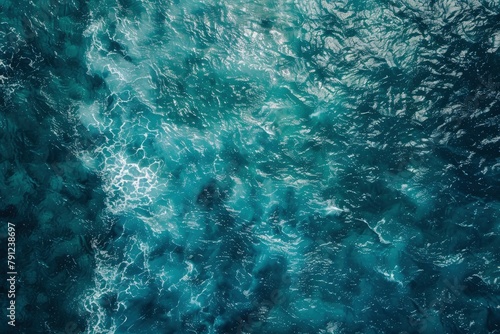 sea from drone. Ocean (water) Surface. water texture. Sea surface aerial view - generative ai