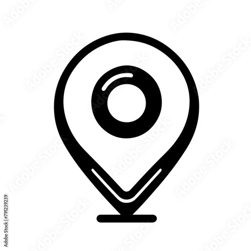 location as a simple single icon logo outline, vector illustration, isolaten on transparent background photo