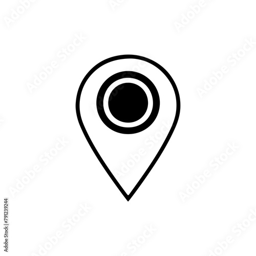 location as a simple single icon logo outline, vector illustration, isolaten on transparent background
