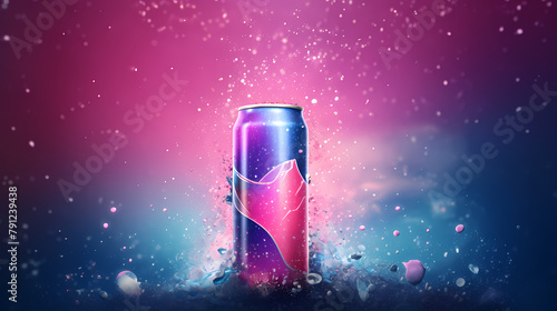 Animated photo of ice cubes in an energy drink can