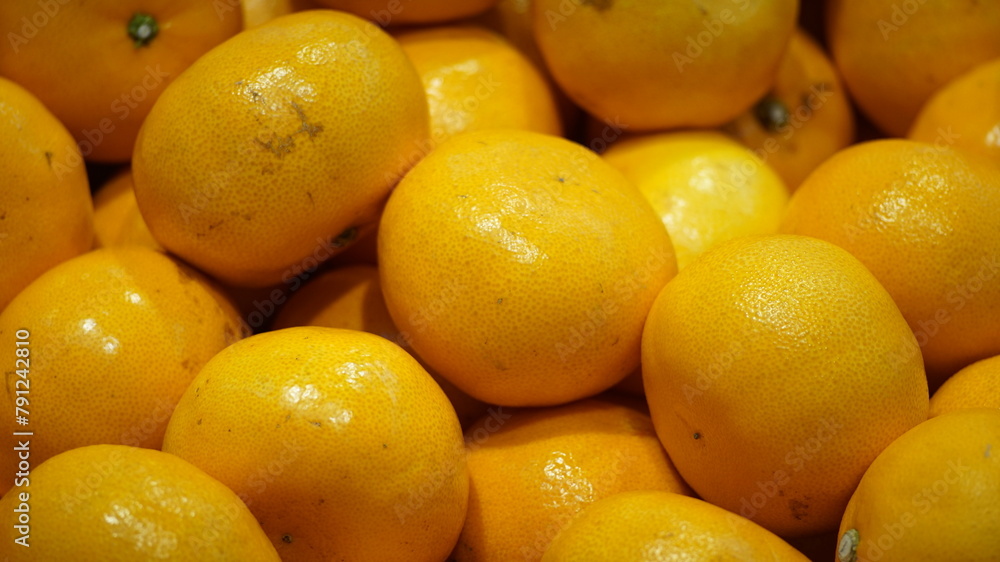 Korea Tangerines piled up in a fruit shop Korea Tangerines piled up in a fruit shop