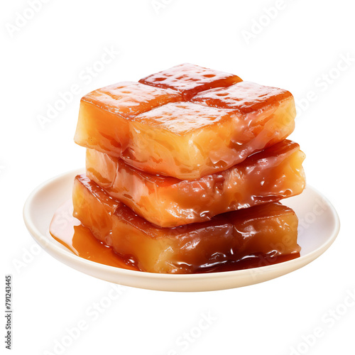 Tasty Nian Gao Sticky Rice Cake Isolated On White Background photo