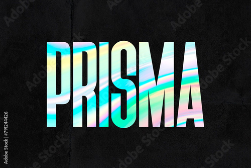 Holographic Text Effect. iridescent text effect. prismatic text effect