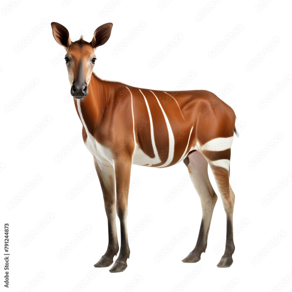 Amazing Okapi Isolated On White Background Amazing Okapi Isolated On White Background