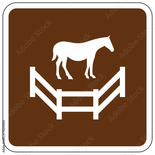 Campground sign for land recreation sign corral